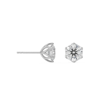 Diamond stud earrings on a white background