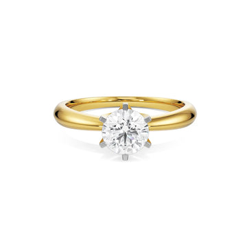18K Solid Gold Solitaire Diamond Engagement Ring