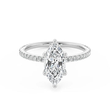 18K White Gold Marquise Cut Diamond Engagement Ring