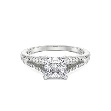 18K White Gold Princess Cut Splendor Diamond Ring