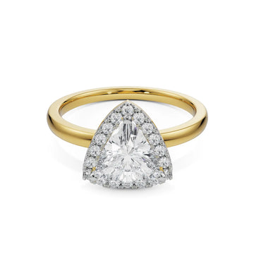 18K Yellow Gold Trillion-Cut Diamond Engagement Ring