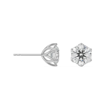 Diamond stud earring on a white background