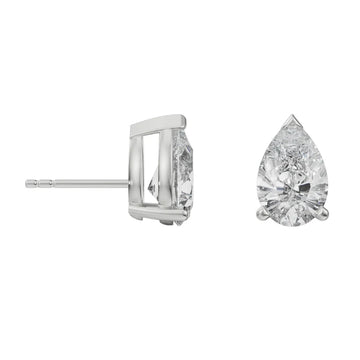 Diamond stud earrings on a white background