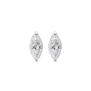 925 Silver Marquise Moissanite Stud Earrings