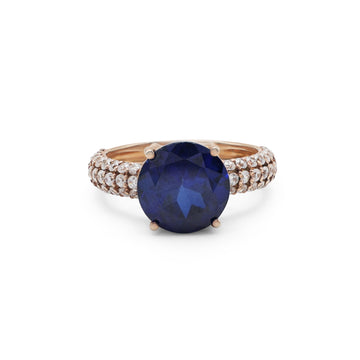 925 Sterling Silver Blue Stone Halo Ring La Joyeria
