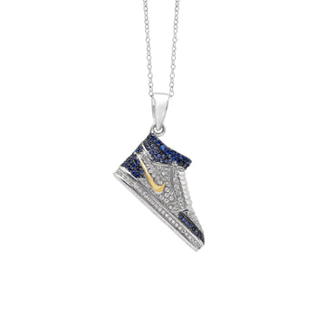 925 Sterling Silver Nike Jordan Pendant With Chain
