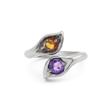 925 Sterling Silver Rhodium Plated Violet aura Ring La Joyeria
