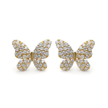 Elegant Butterfly Earrings With Cubic Zirconia Stones