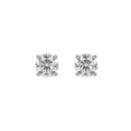 Pair of diamond stud earrings on a white background