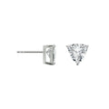Two diamond stud earrings on a white background