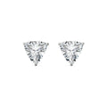 Pair of triangular cut gemstones on a white background