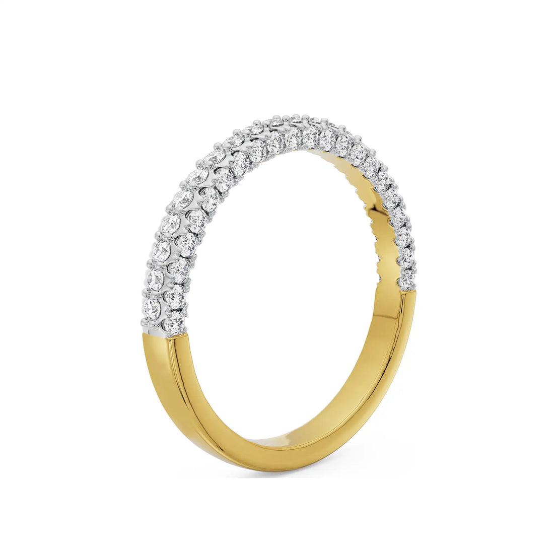 18K Solid Gold Diamond Wedding Band La Joyeria