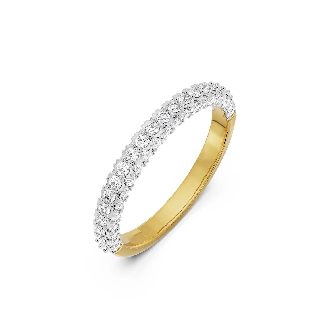 18K Solid Gold Diamond Wedding Band La Joyeria