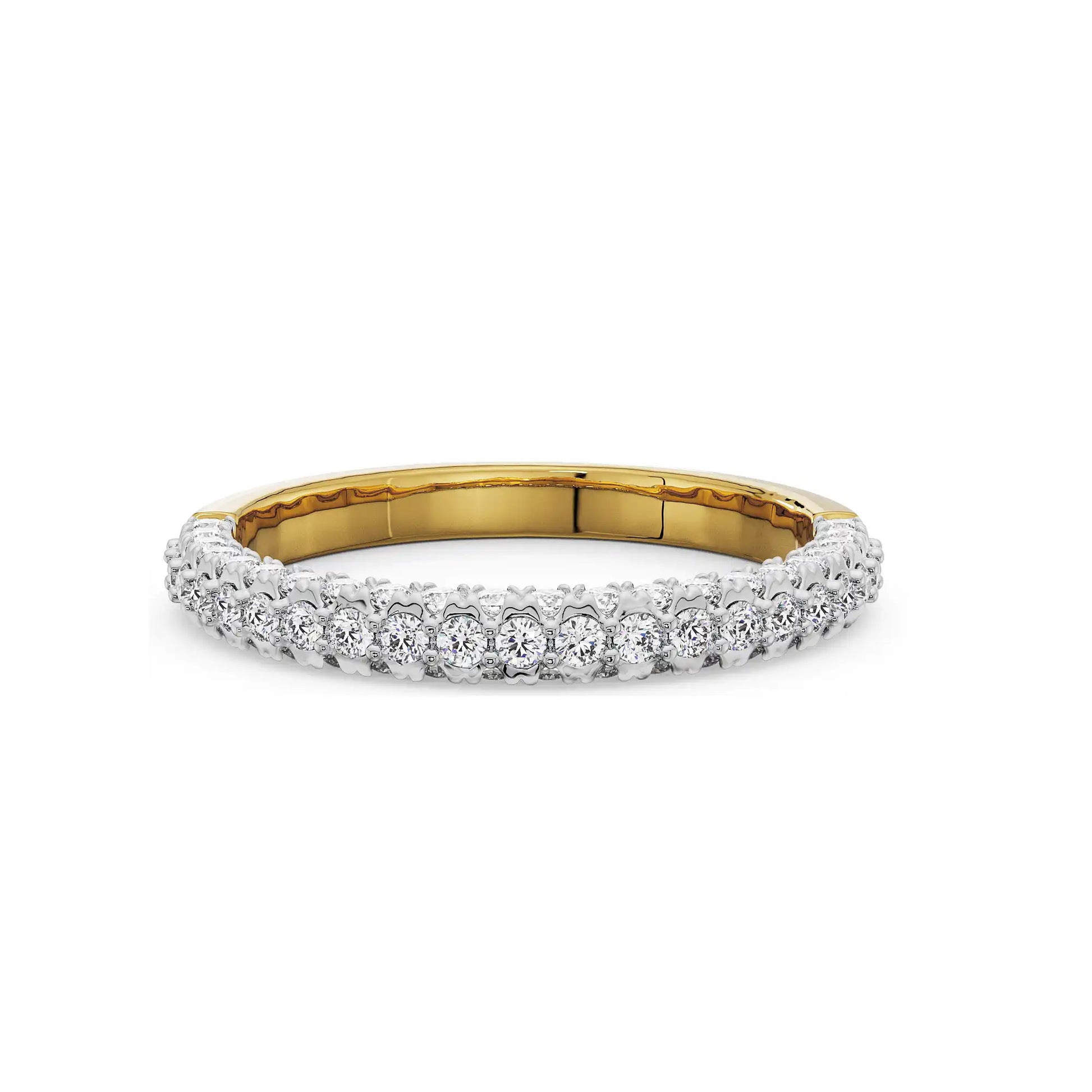 18K Solid Gold Diamond Wedding Band La Joyeria Side View 2
