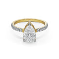 18K Solid Gold Pear-Shaped Diamond Engagement Ring 
