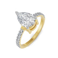 18K Solid Gold Pear-Shaped Diamond Engagement Ring Front View