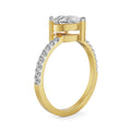 18K Solid Gold Pear-Shaped Diamond Engagement Ring Side View