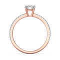 18K Solid Gold Round Diamond Engagement Ring Rose Gold La Joyeria Side View 2