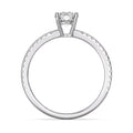 18K Solid Gold Round Diamond Engagement Ring White Gold La Joyeria Side View 2
