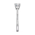 18K Solid Gold Round Diamond Engagement Ring White Gold La Joyeria Side View 3