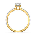 18K Solid Gold Round Diamond Engagement Ring Yellow Gold La Joyeria Side View 2