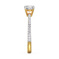 18K Solid Gold Round Diamond Engagement Ring Yellow Gold La Joyeria Side View 3