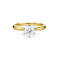 18K Solid Gold Solitaire Diamond Engagement Ring