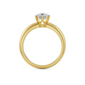 18K Solid Gold Solitaire Diamond Engagement Ring Side View La Joyeria