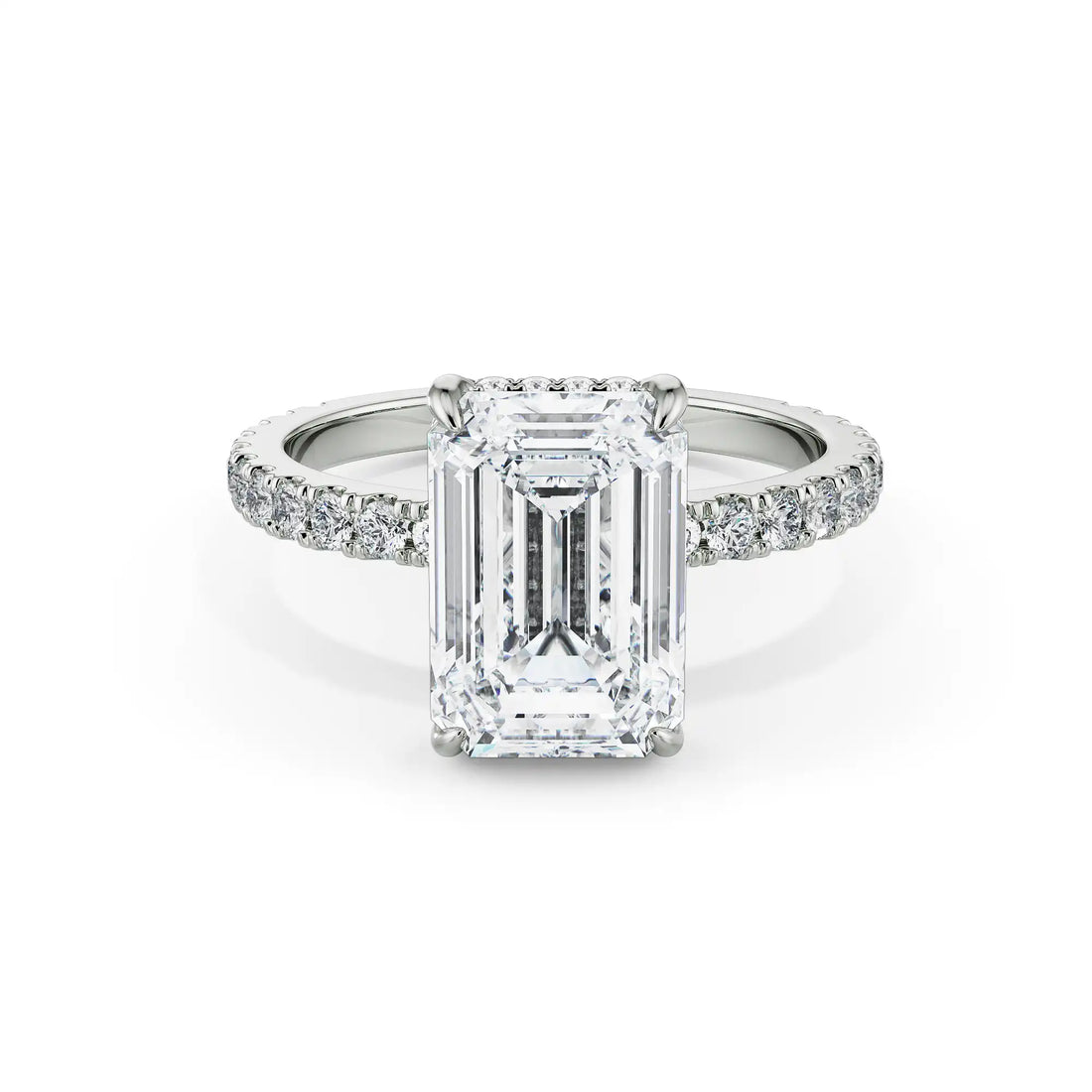 18K White Gold 2.5 Carat Emerald Cut Diamond Ring