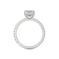 18K White Gold 2.5 Carat Emerald Cut Diamond Ring Side View