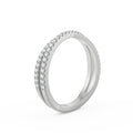 18K White Gold Criss-Cross Diamond Band Ring for Women Back View