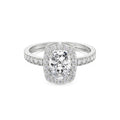 18K White Gold Cushion Cut Diamond Wedding Ring