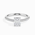 18K White Gold Emerald Cut Diamond Engagement Ring