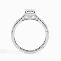 18K White Gold Emerald Cut Diamond Engagement Ring Side View