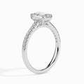 18K White Gold Emerald Cut Diamond Engagement Ring Side View 2