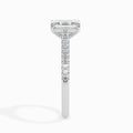 18K White Gold Emerald Cut Diamond Engagement Ring Side View 3