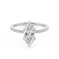 18K White Gold Marquise Cut Diamond Engagement Ring