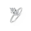 18K White Gold Marquise Cut Diamond Engagement Ring Front View