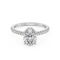 18K White Gold Oval Diamond Engagement Ring
