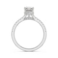 18K White Gold Oval Diamond Engagement Ring Side View La Joyeria