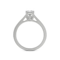 18K White Gold Princess Cut Diamond Ring with Pave Band Back View