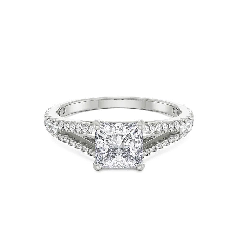 18K White Gold Princess Cut Splendor Diamond Ring