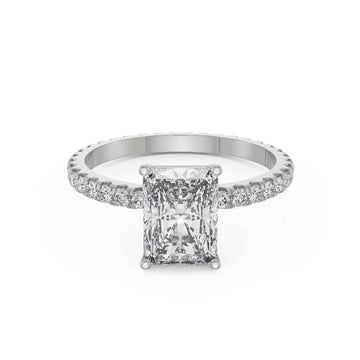 18K White Gold Radiant Cut Diamond Engagement Ring