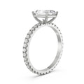 18K White Gold Radiant Cut Diamond Engagement Ring Side View