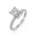 18K White Gold Radiant Cut Diamond Engagement Ring Side View 3