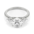18K White Gold Round Brilliant Diamond Trio Ring