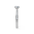 18K White Gold Round Diamond Engagement Ring Side View 2 La Joyeria