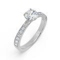 18K White Gold Round Diamond Engagement Ring Side View La Joyeria
