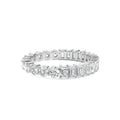 18K White Gold Round and Emerald Cut Diamond Eternity Band