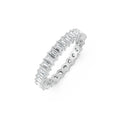 18K White Gold Round and Emerald Cut Diamond Eternity Band Front View